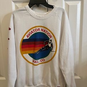 White aviator nation crew neck